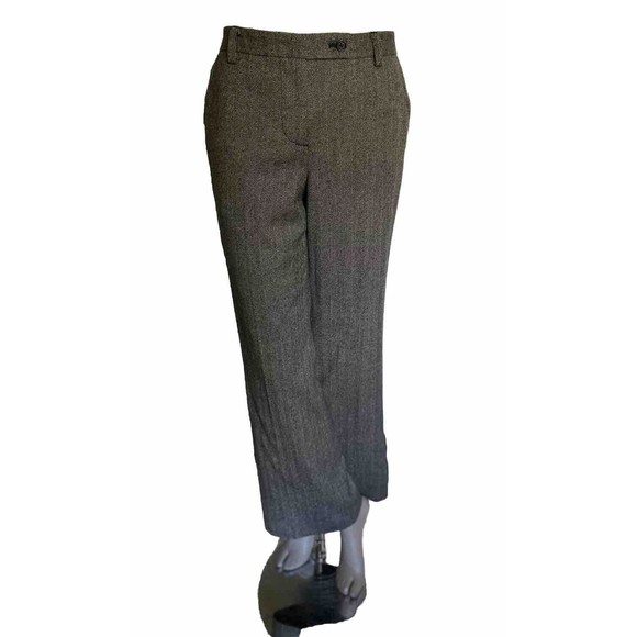Vintage J. Crew Favorite Fit Wool Herringbone Gray Dress Pants Size 6 -Lined - Picture 2 of 14